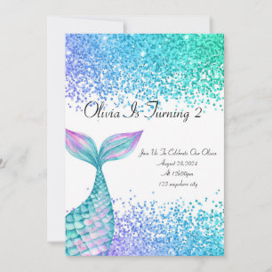 Invitation d'anniversaire de sirène pour les fille