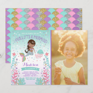 Invitation D'Anniversaire De Sirène Sous La Fête D