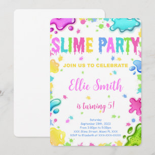 Invitation d'anniversaire de slime modifiable