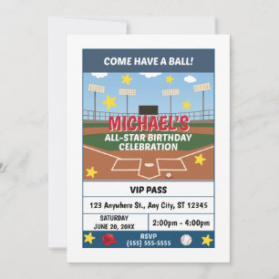 Invitation d'anniversaire de softball