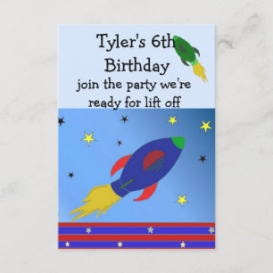 Invitation d'anniversaire de Space Rocket
