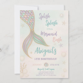 Invitation d'anniversaire de Splish Splash Sirène