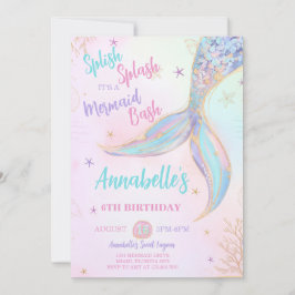 Invitation d'anniversaire de Splish Splash Sirène
