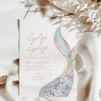 Invitation d'anniversaire de Splish Splash Sirène