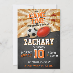 Invitation d'anniversaire de sport Football AFL
