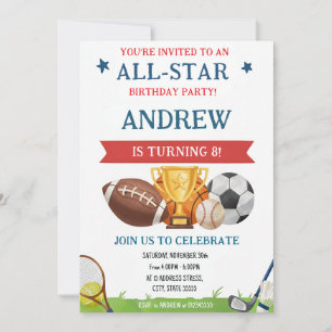 Invitation d'anniversaire de sport personnel pour