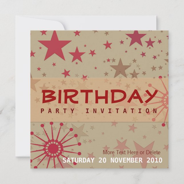 Invitation d'anniversaire de Star Spacey (Devant)