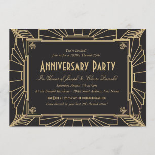 Invitation d'anniversaire de style Art déco