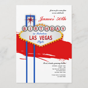Invitation d'anniversaire de style de Las Vegas