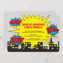 Invitation d'anniversaire de super héros