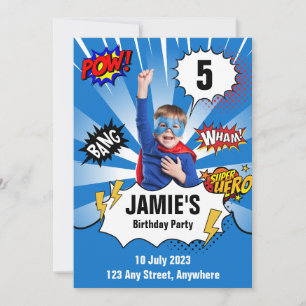 Invitation d'anniversaire de Superhero - Photo