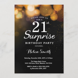 Invitation d'anniversaire de surprise de parties