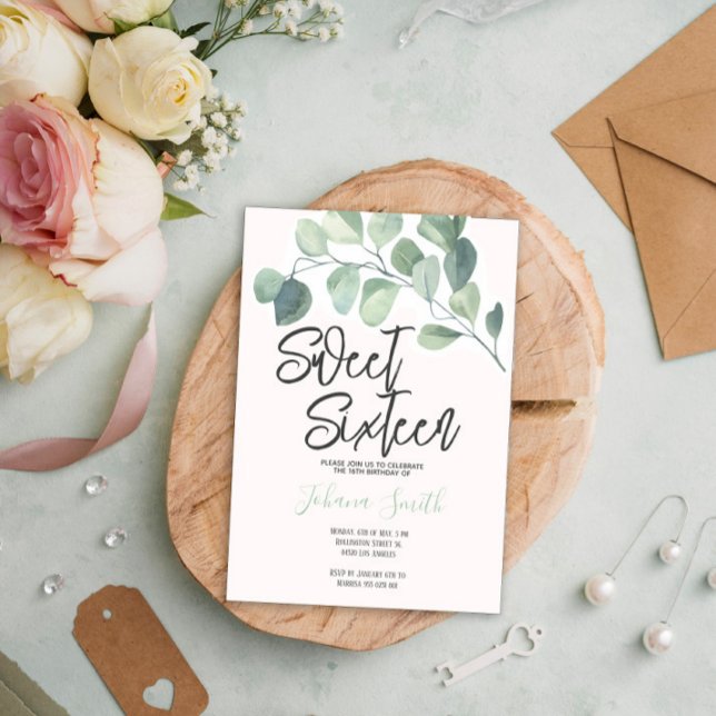 Invitation d'anniversaire de Sweet sixteen d'Eucal (Créateur téléchargé)