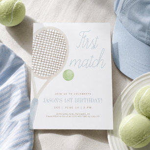 Invitation d'anniversaire de tennis Premier Match
