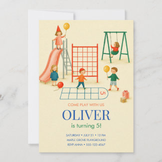 Invitation d'anniversaire de terrain de jeu