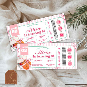 Invitation d'anniversaire de ticket de basketball