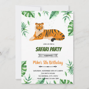 Invitation d'anniversaire de Tiger