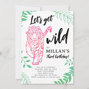 Invitation d'anniversaire de Tigre Sauvage
