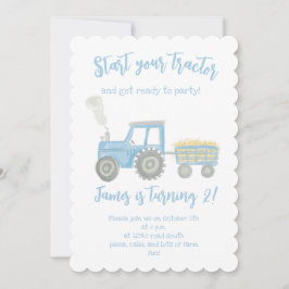 Invitation d'anniversaire de Tracteur personnalisa