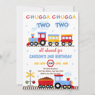 Invitation d'anniversaire de train Chugga Chugga T