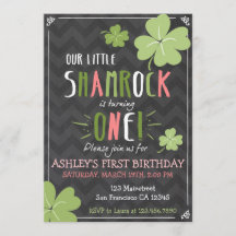 Invitation d'anniversaire de trèfle de feuille du