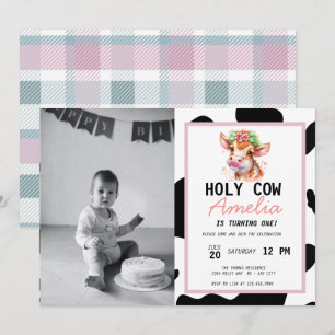 Invitation d'anniversaire de vache