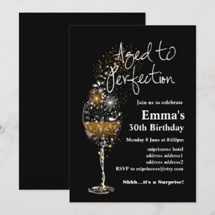 Invitation d'anniversaire de vin, âge à la perfect
