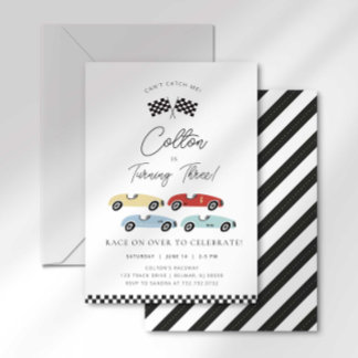 Invitation d'anniversaire de voiture de course