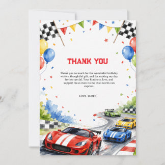Invitation d'anniversaire de voiture de course à l