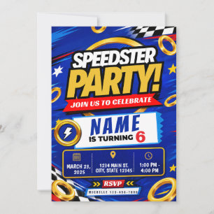 Invitation d'anniversaire de voiture de course C