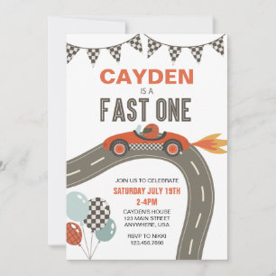 Invitation d'anniversaire de voiture de course Fas