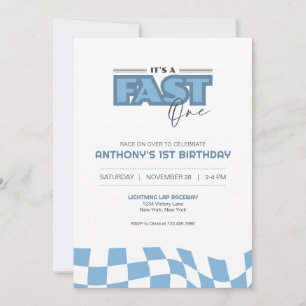 Invitation d'anniversaire de voiture de course Fas