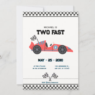 Invitation d'anniversaire de voiture de course per