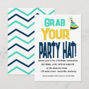 Invitation d'anniversaire de votre Casquette de fê