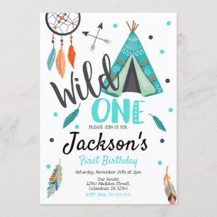 Invitation d'anniversaire de Wild One Dreamcatcher