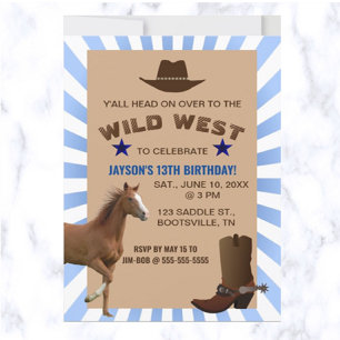 Invitation d'anniversaire de Wild West