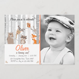 Invitation d'anniversaire de Woodland First Birthd
