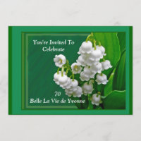 Invitation d'anniversaire de Yvonne - le muguet