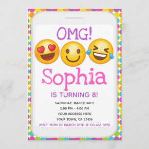 Invitation d'anniversaire d'Emoji