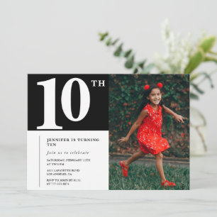 Invitation d'anniversaire des 10 ans chic filles p