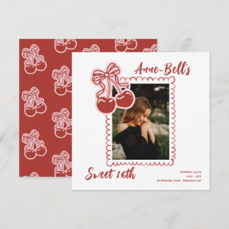 Invitation d'anniversaire des 16 ans Cherry Sweet