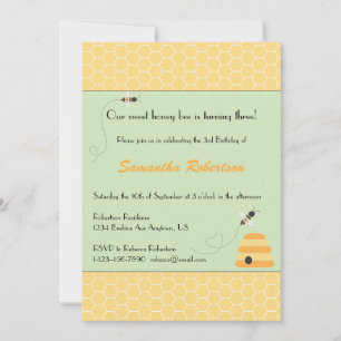Invitation d'anniversaire des abeilles en efferves