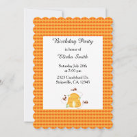 Invitation d'anniversaire des abeilles occupées