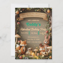 Invitation d'anniversaire des amis de la forêt – J