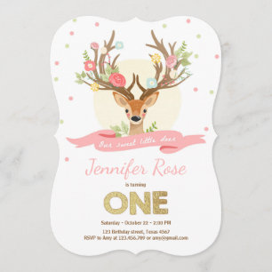 invitation d'anniversaire des cerfs Antlers Woodla