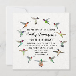 Invitation d'anniversaire des colibris