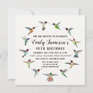 Invitation d'anniversaire des colibris