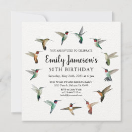 Invitation d'anniversaire des colibris