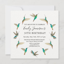 Invitation d'anniversaire des colibris