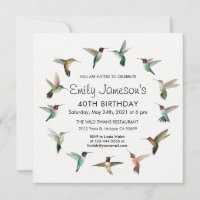 Invitation d'anniversaire des colibris
